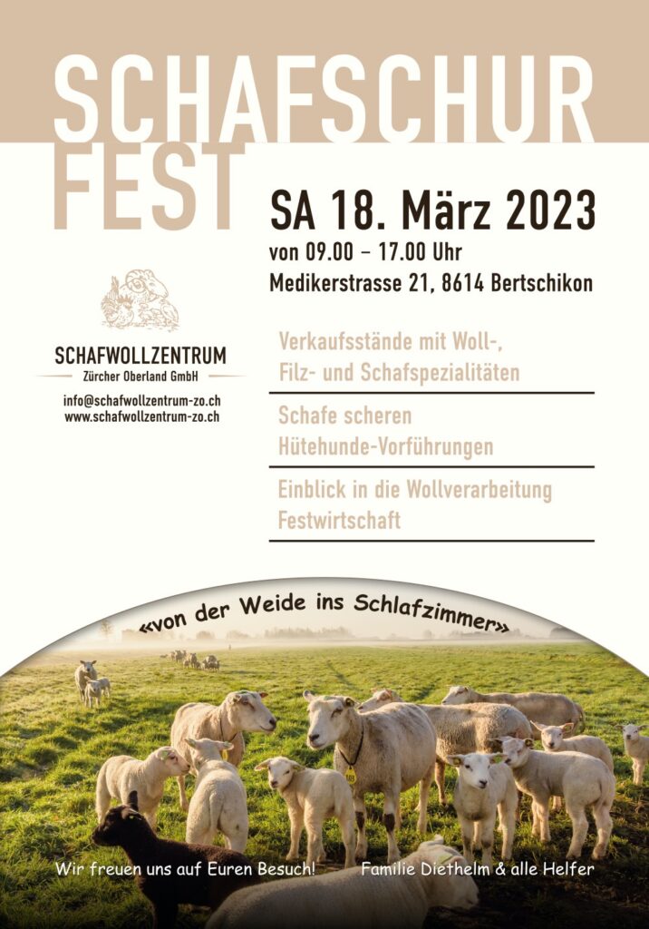 Flyer zu Schafschurfest in Bertschikon